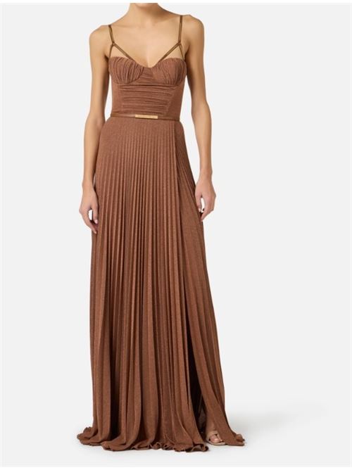 Abito Red Carpet in jersey lamé con cintura ELISABETTA FRANCHI | ABR1661E2.600